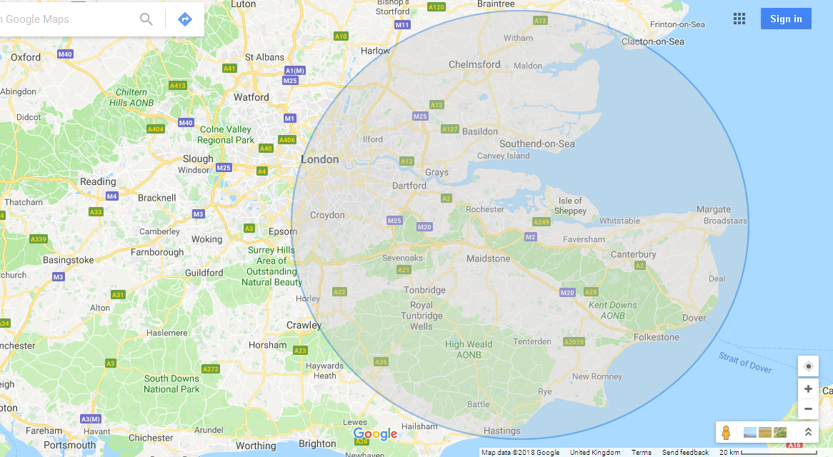 Map Image showing our service coverage